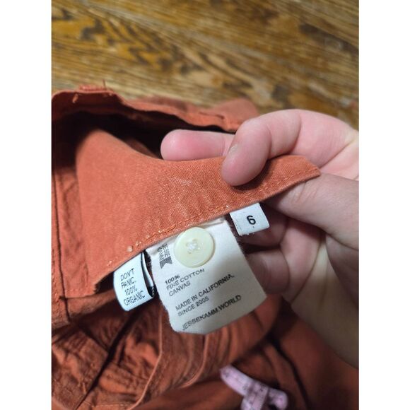 Jesse Kamm Orange/red Sailor  canvas Pant Wide-Leg Trousers sz 6 - Picture 3 of 4